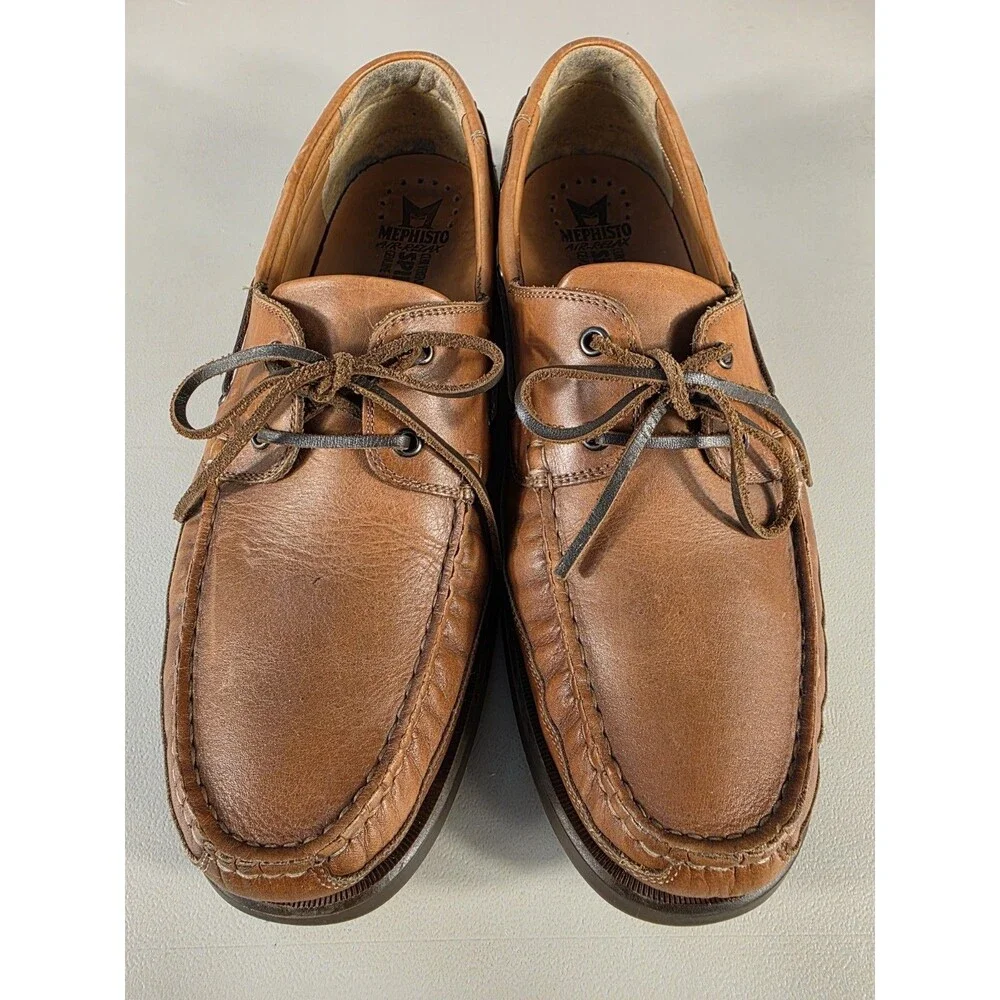 Mephisto Spinnaker Air-Relax Boat Shoes Mens 13 Brown Leather Casual Comfort